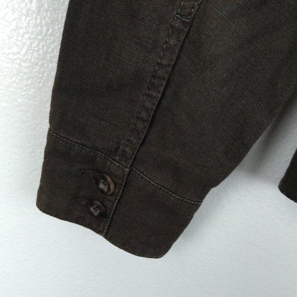 Worn Jeans Linen Blend Jacket Brown Size XS - Picture 8 of 9